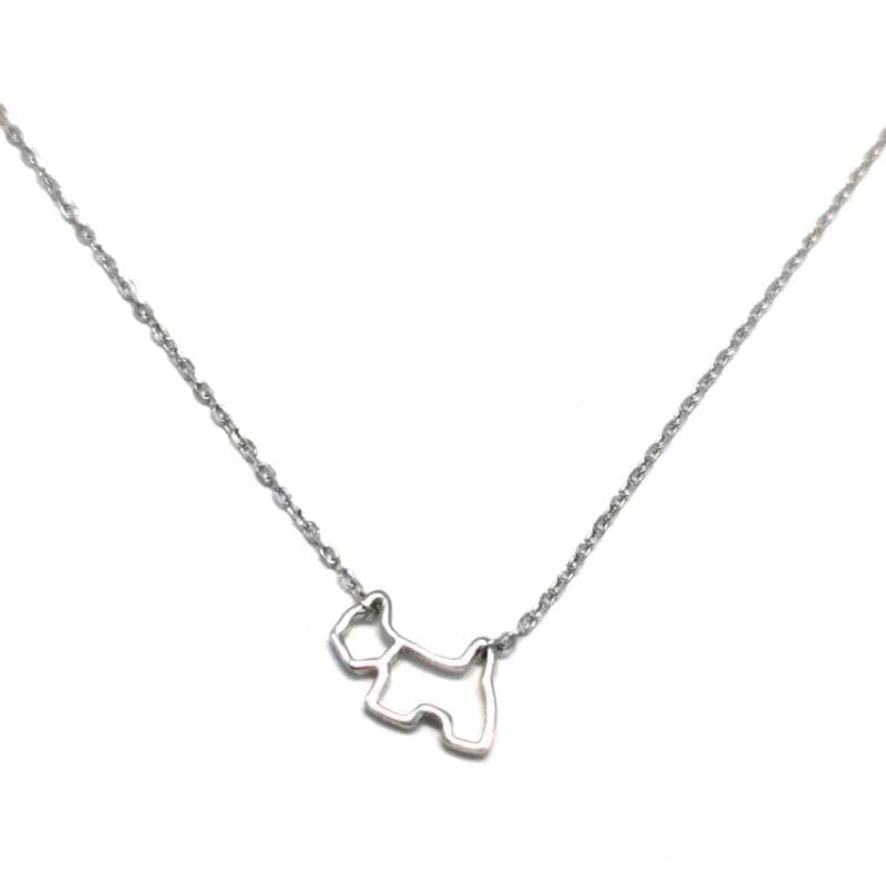 Colgante de plata cadena con perro 1