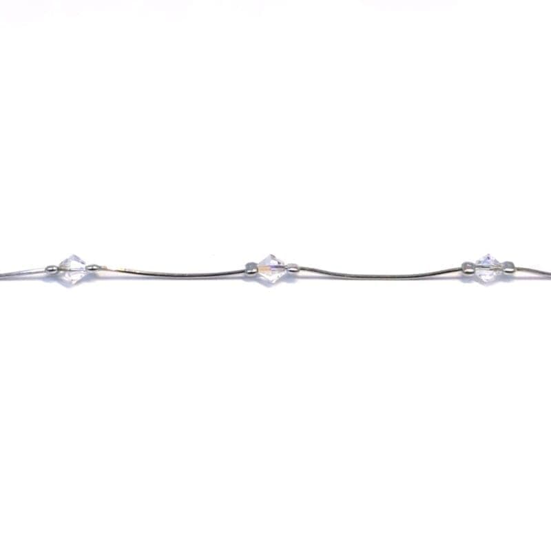 Tobillera de plata arcoíris piedra 1