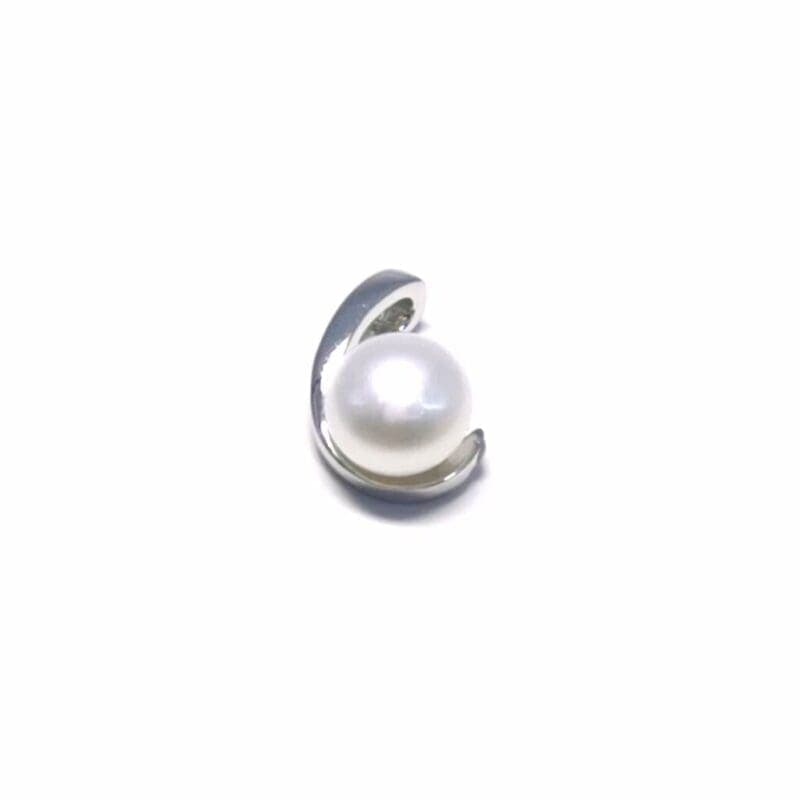 Curvado colgante de plata con cuentas 1