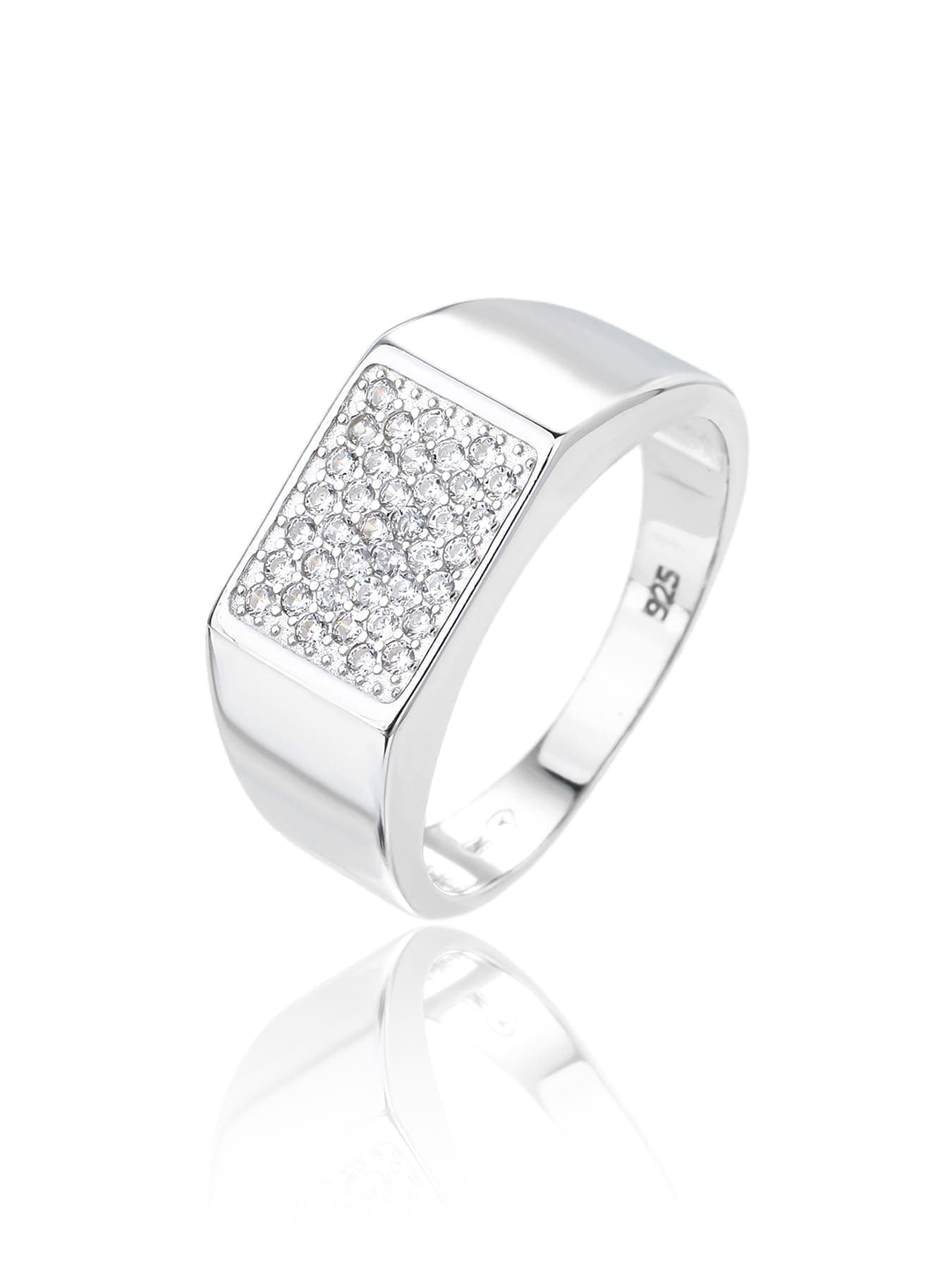 Plata de hombre's anillo con blanco piedras de circonita cúbica 1