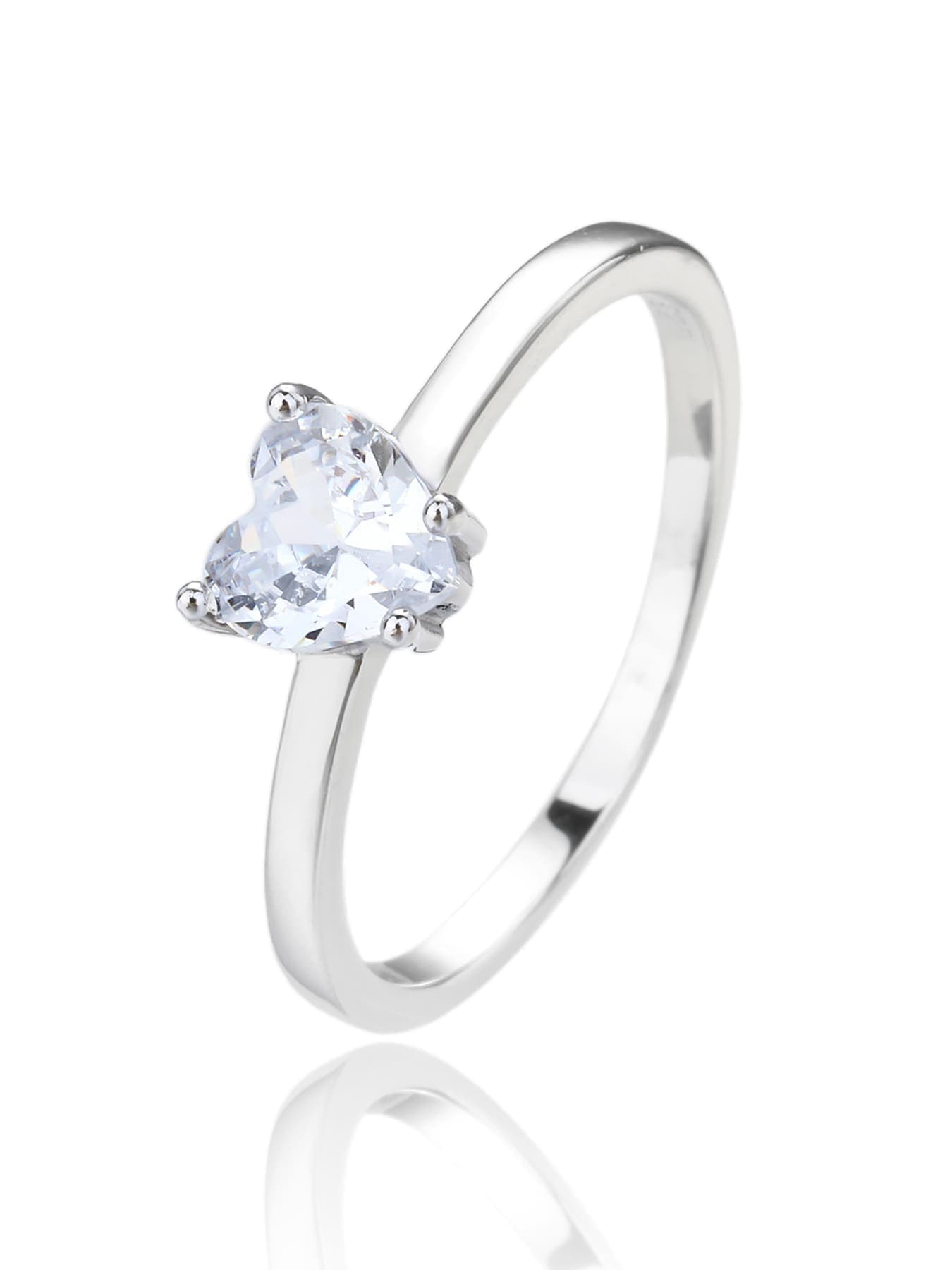 Plata en forma de corazón piedra anillo 1