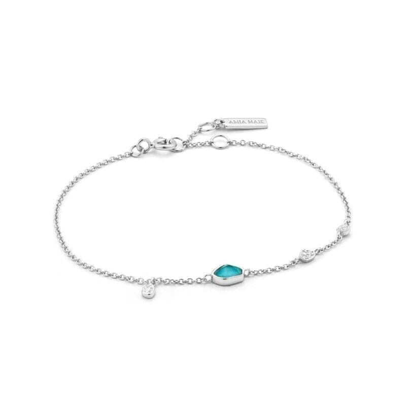 Ania Haie pulsera de plata con turquesa piedra 1