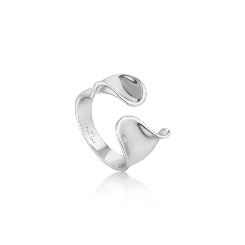 Ania Haie anillo de plata twist ancho ajustable 1