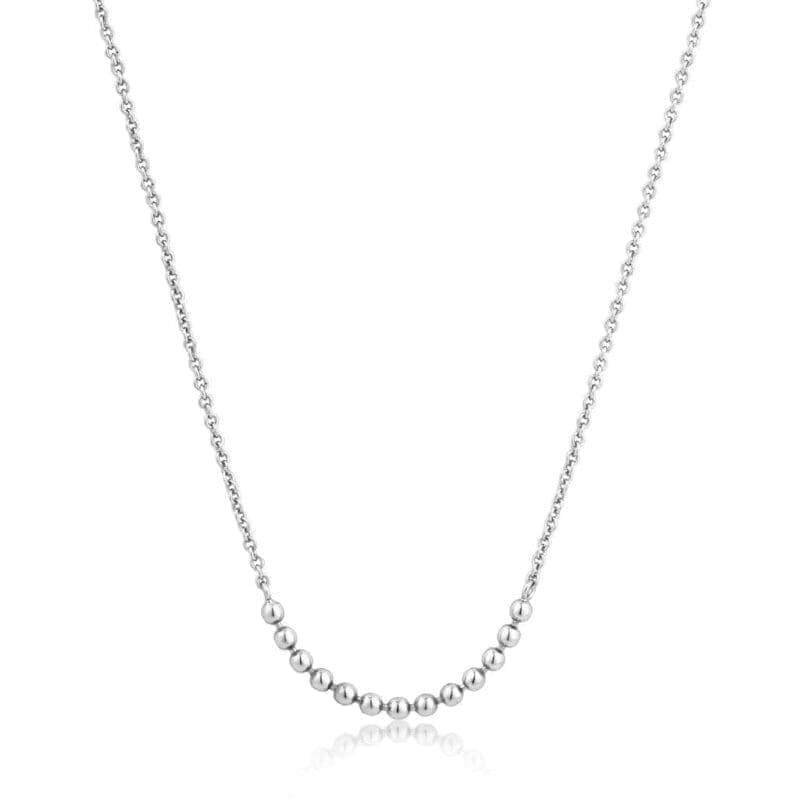 Ania Haie moderno collar de plata con bolitas de plata 1