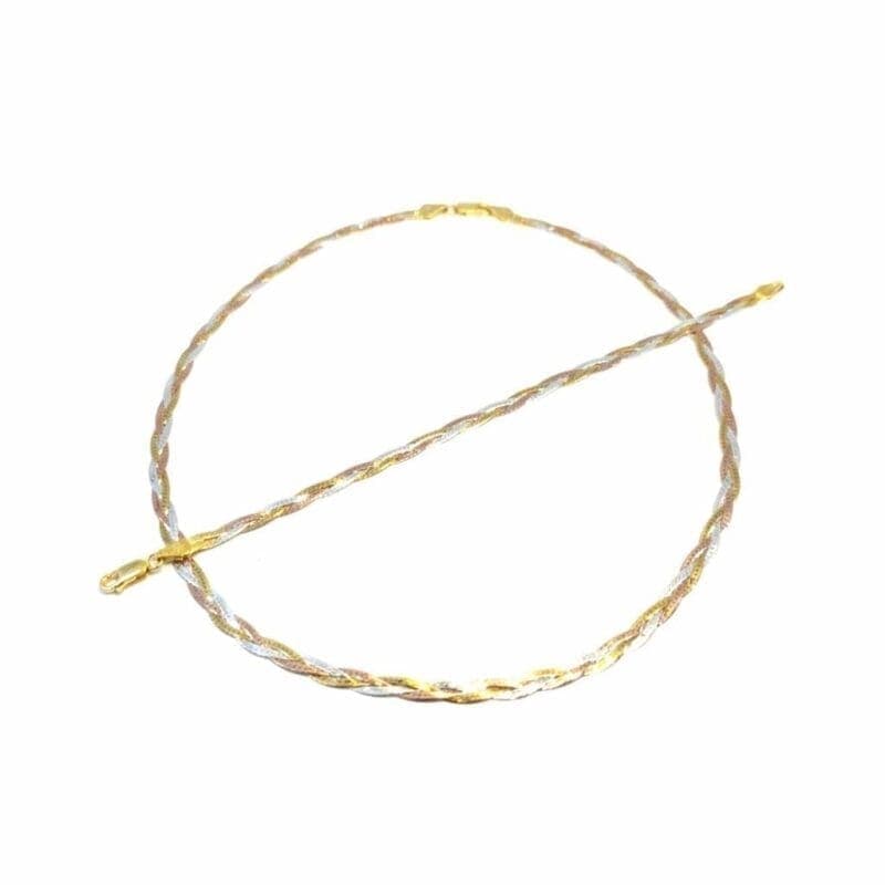 Plata 3 hilo trenzado plano cadena con pulsera /3 colores/ 1