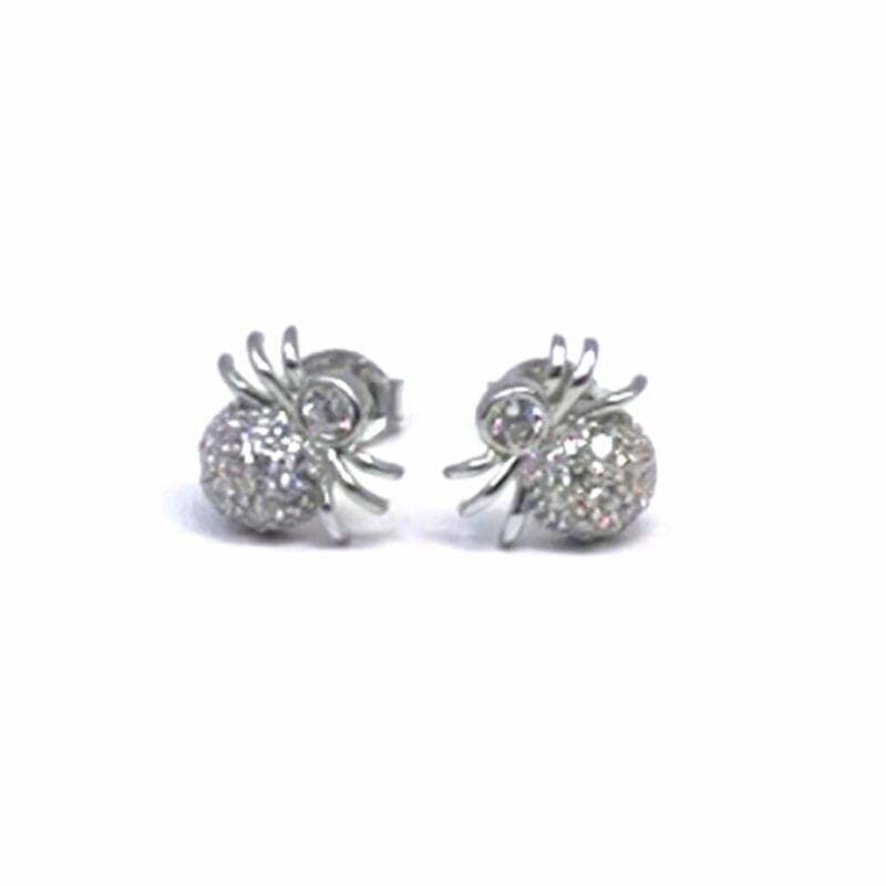 Pendientes de plata piedra blanca araña 1