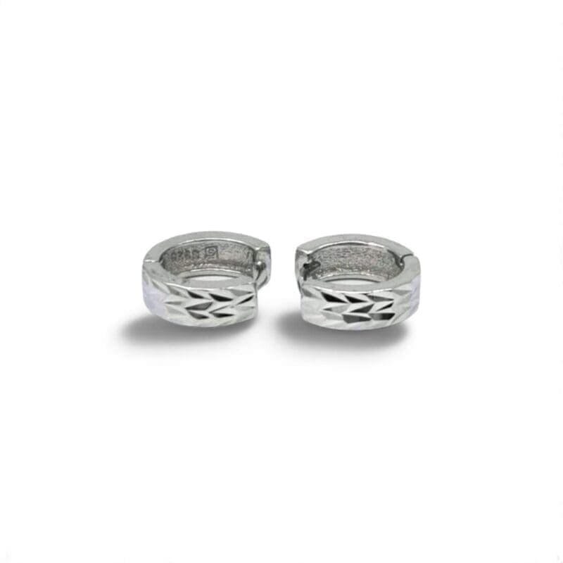 Pendientes de plata circular grabado línea de aro 1
