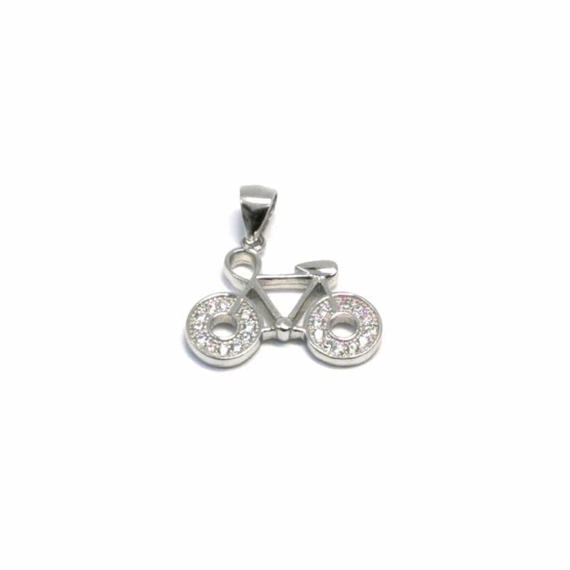 Colgante de plata piedra bicicleta 1