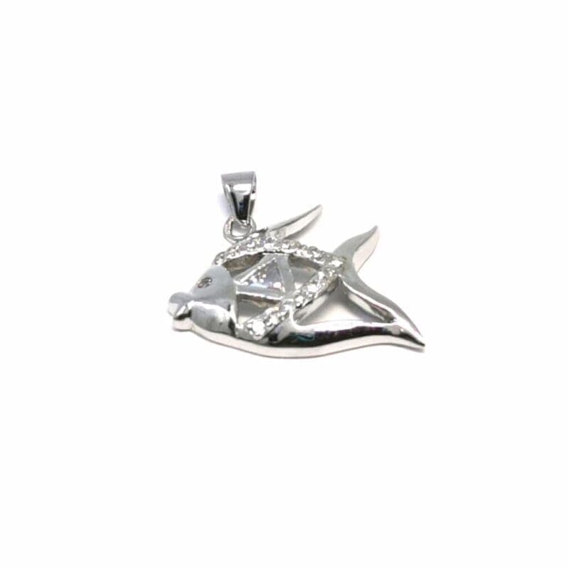 Colgante de plata piedra pez 1