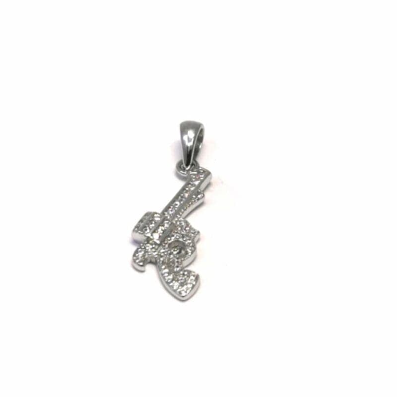 Pistola colgante con plata piedras 1