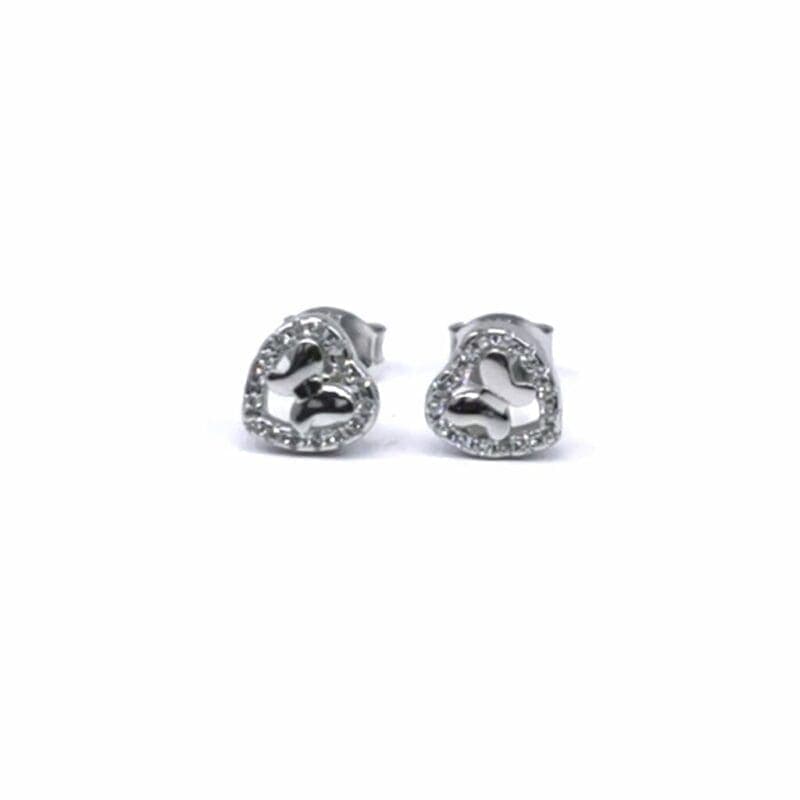 Pendientes de plata corazón mariposa 1