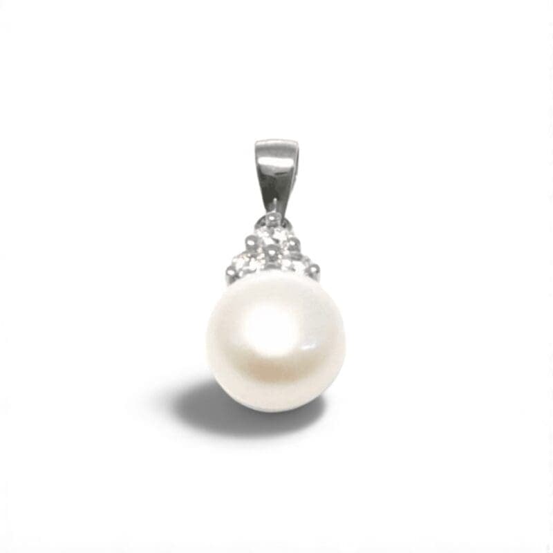 Colgante de plata piedra blanca cuenta 1