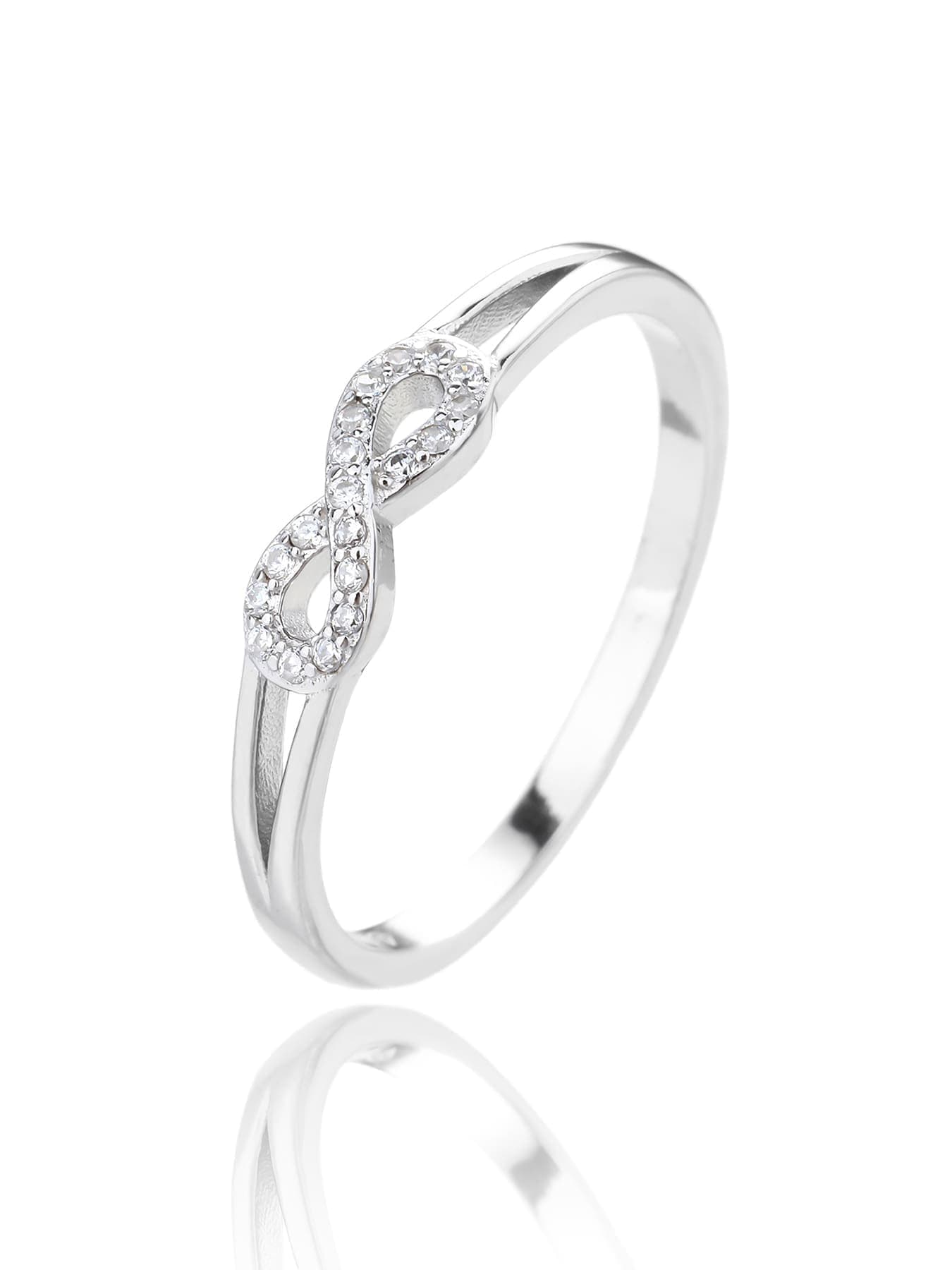 Anillo de plata símbolo del infinito con decoración de circonita 1