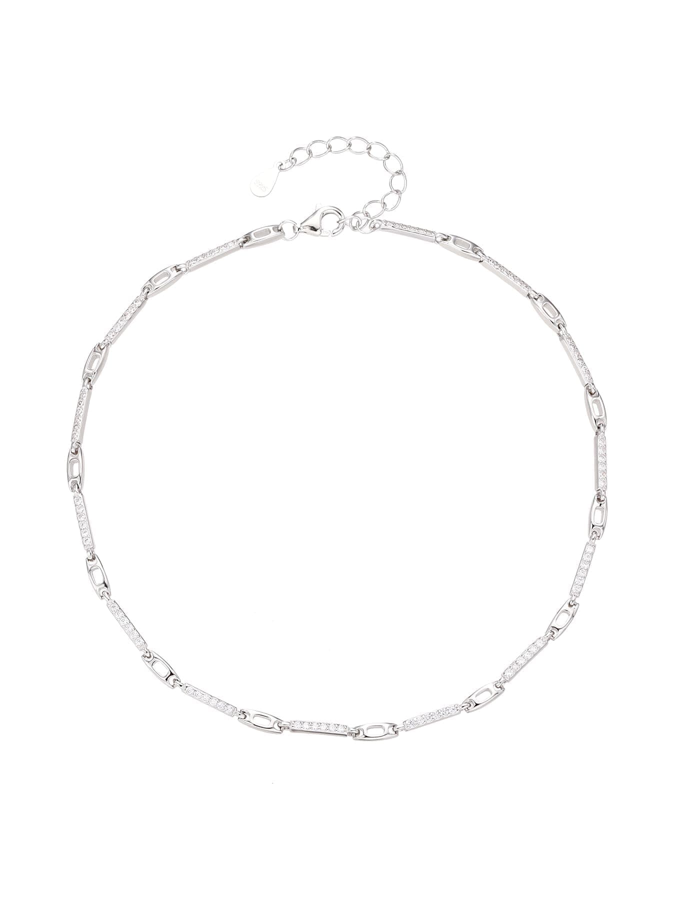 Tobillera de plata con decoración de circonita 1