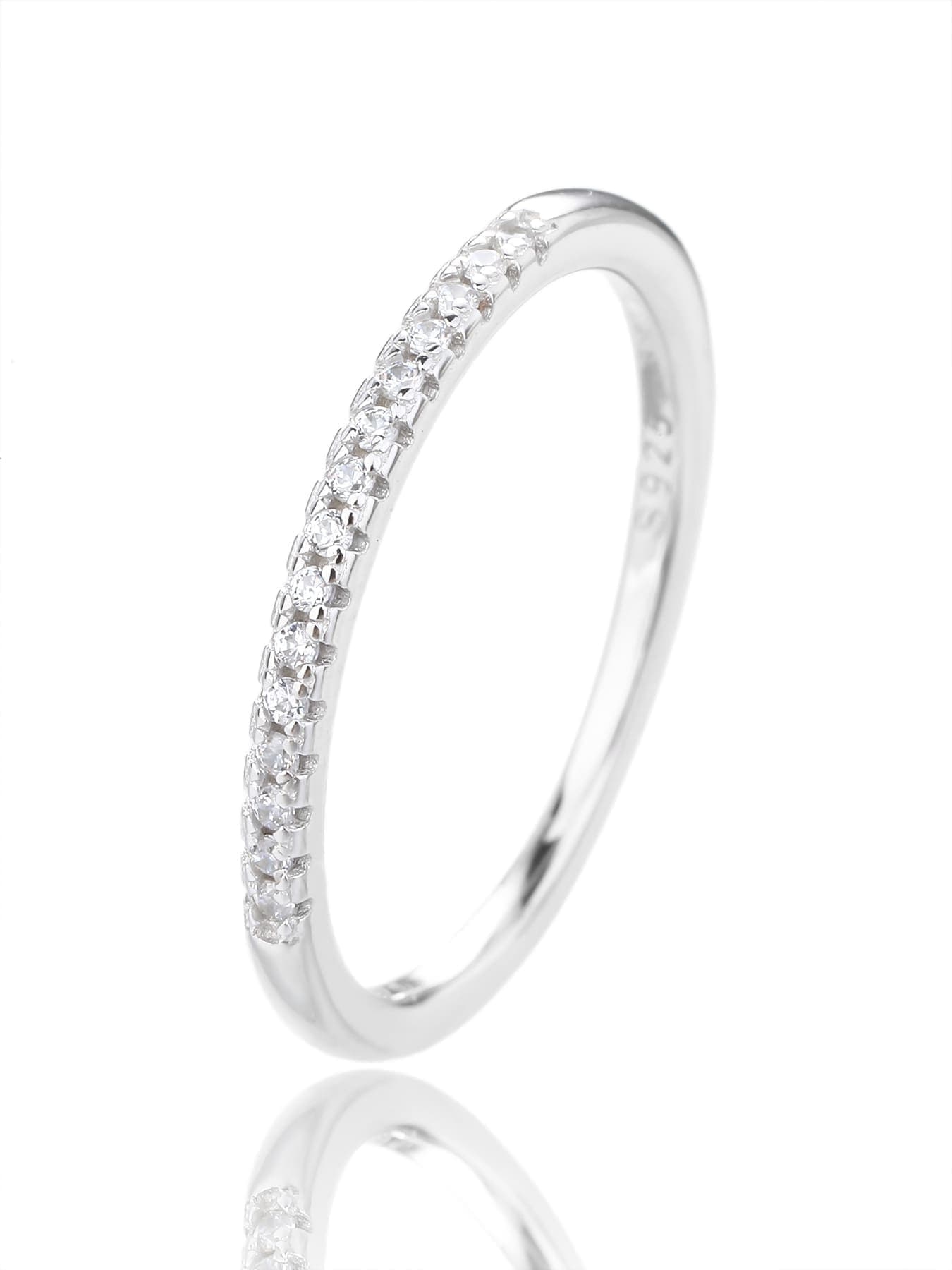 Anillo de plata con blanco piedras de circonita cúbica 1