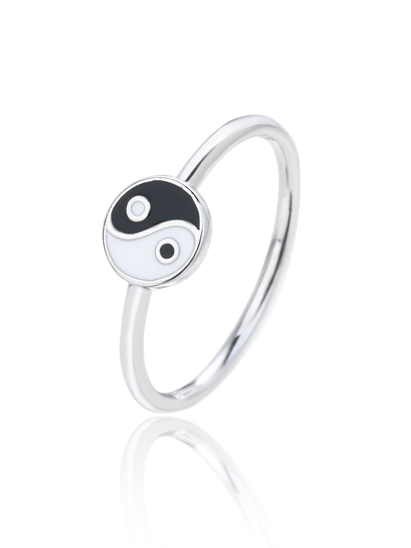 Anillo de plata con yin yang símbolo 1