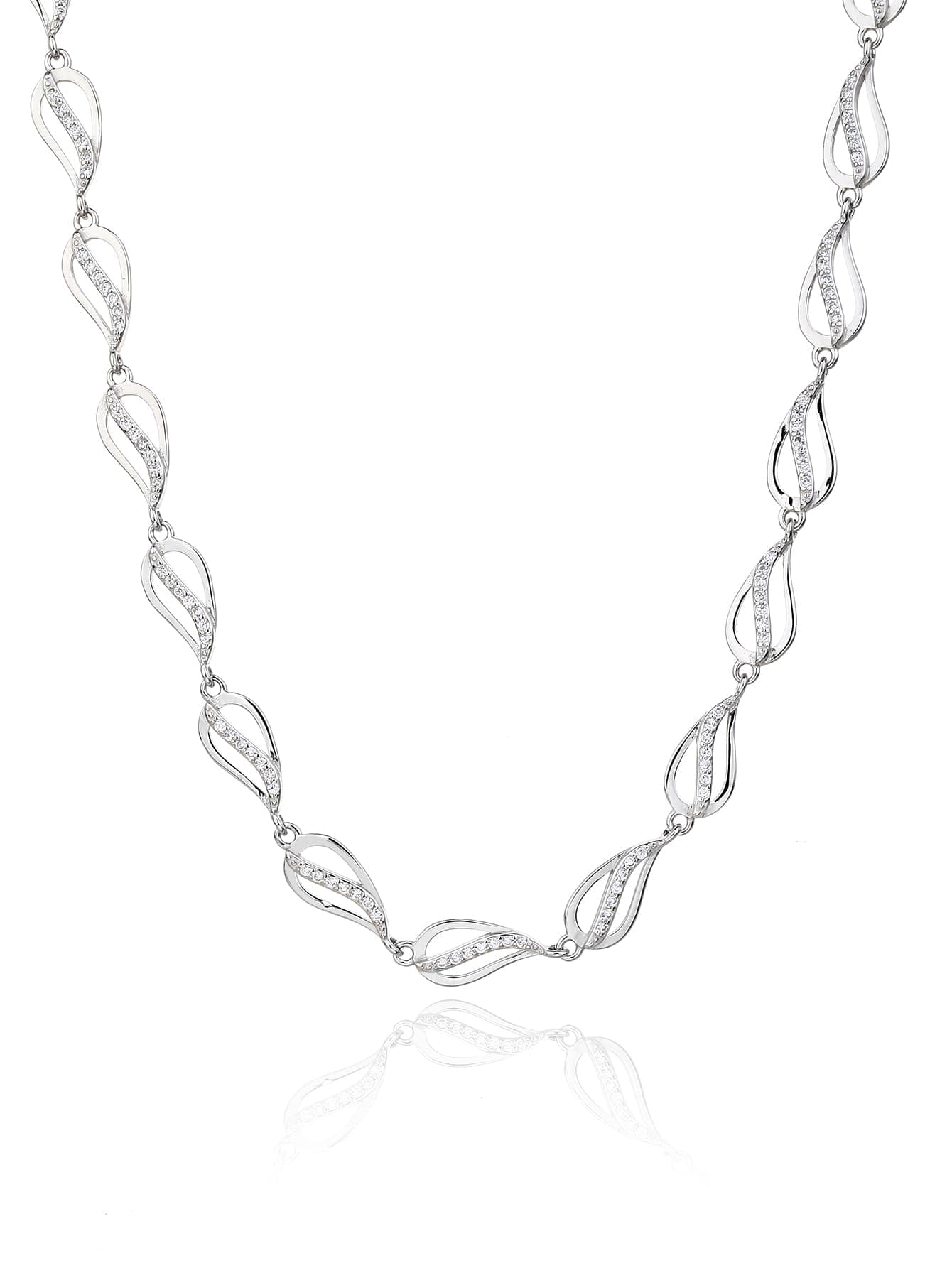 Piedra de circonita ola motivo collar - 44+4 cm 1