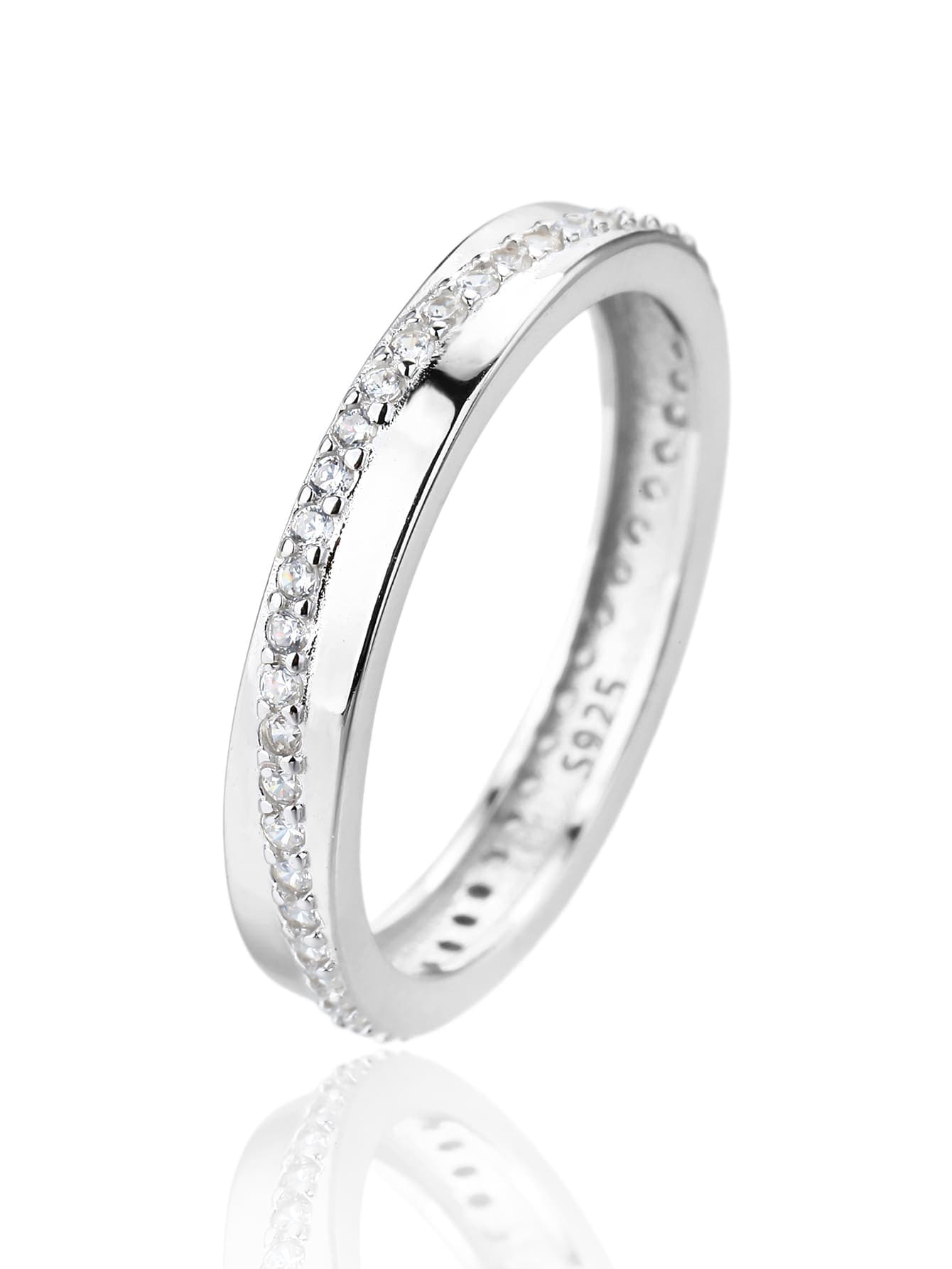 Anillo de plata aro con piedras de circonita cúbica 1