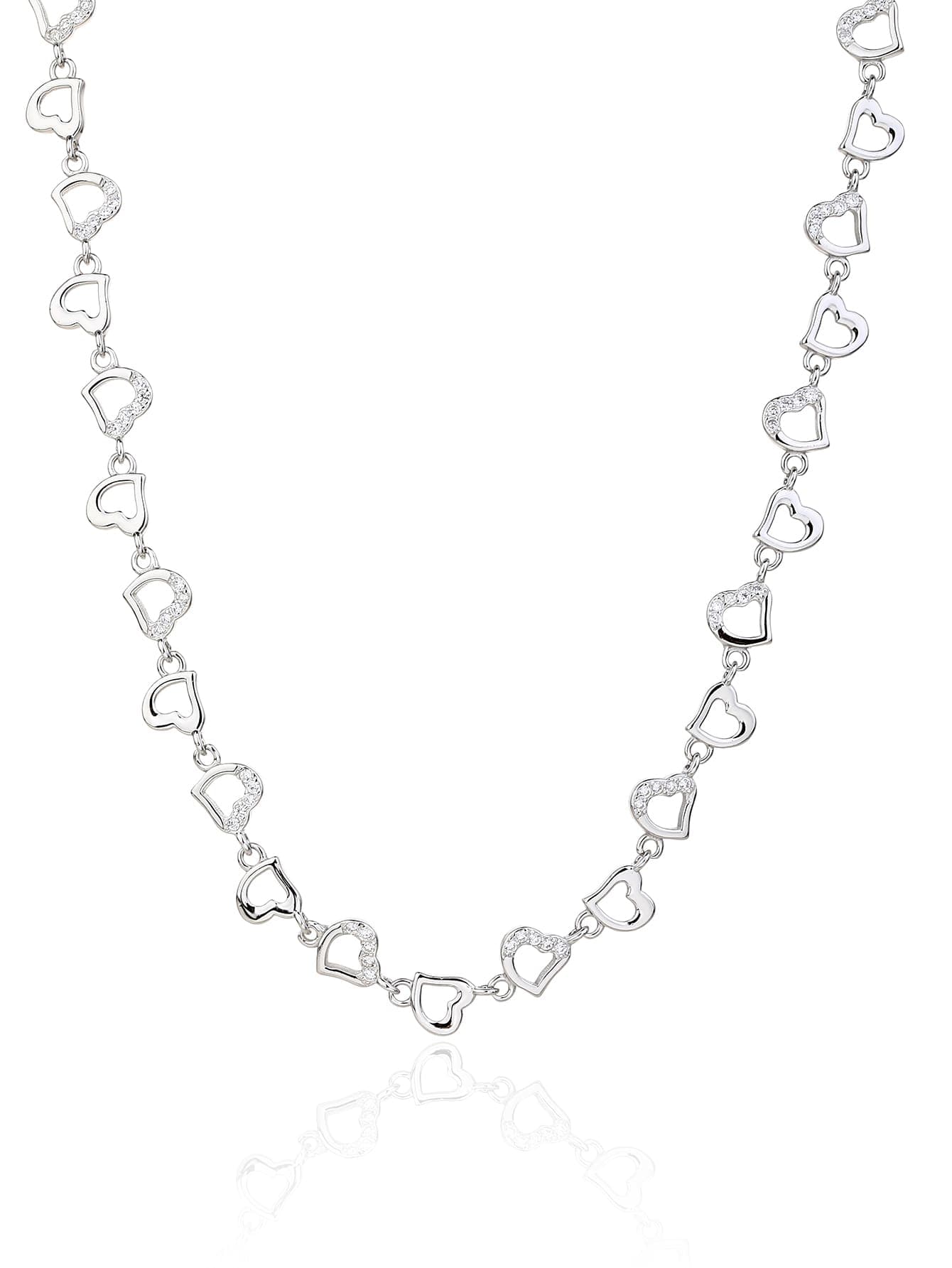 Corazón motivo piedra de circonita collar - 44+4 cm 1