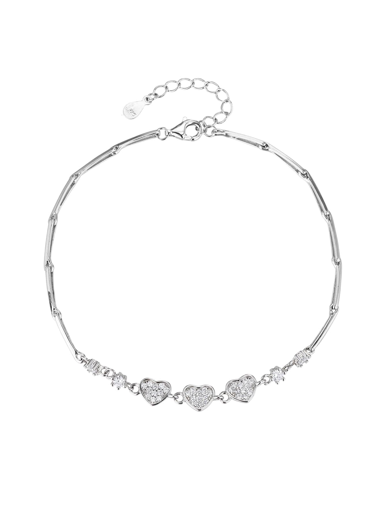 Piedra de circonita pulsera con motivo de corazón - 18+4 cm 1