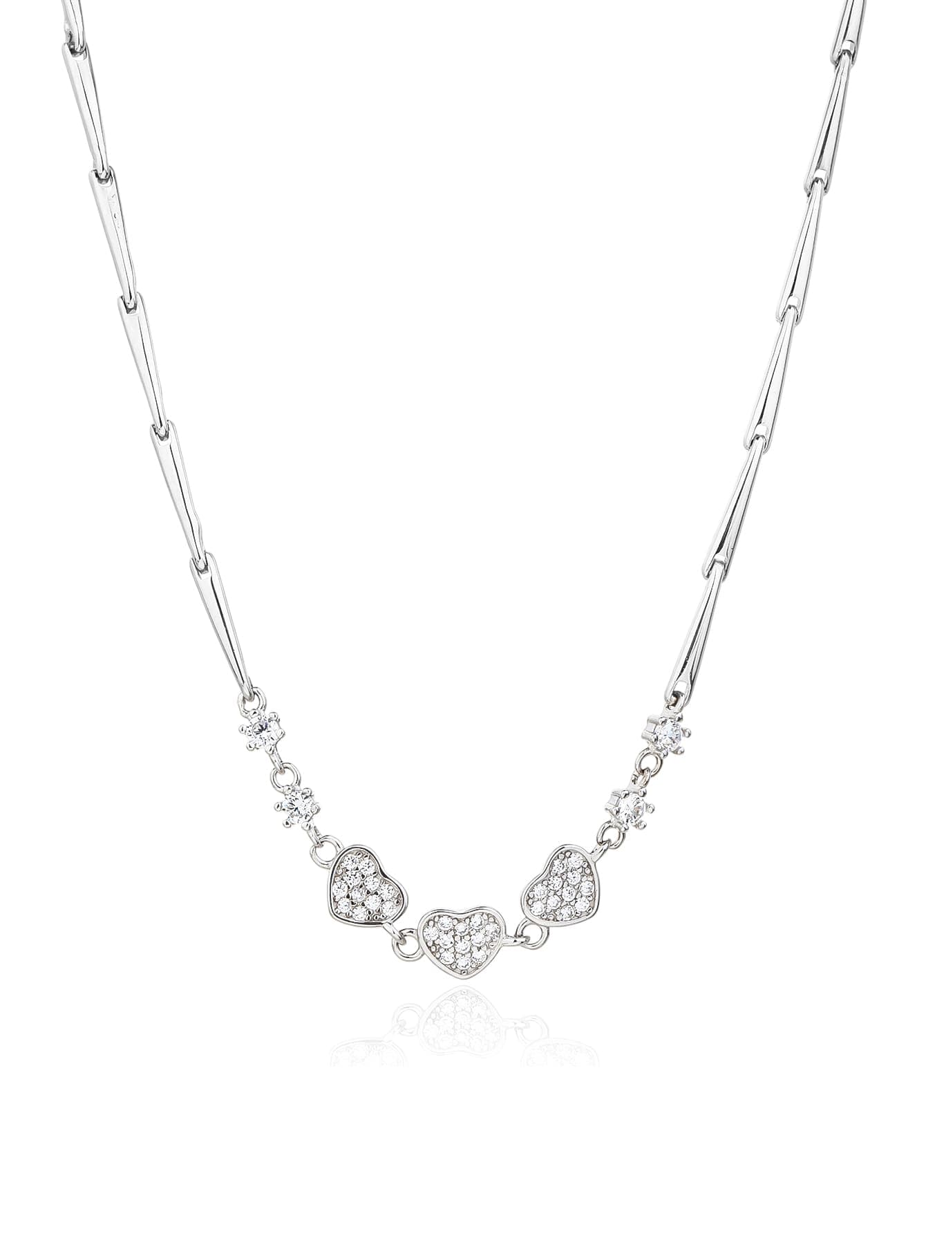 Piedra de circonita collar con motivo de corazón - 43,5+4 cm 1