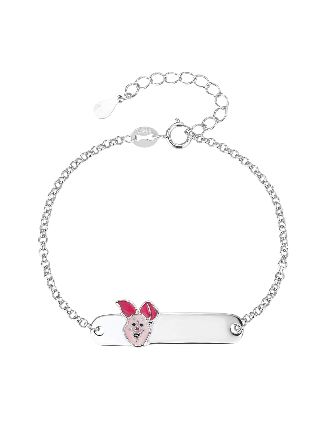 Pulsera de plata de niño con figura de cerdito (13+4 cm) 1