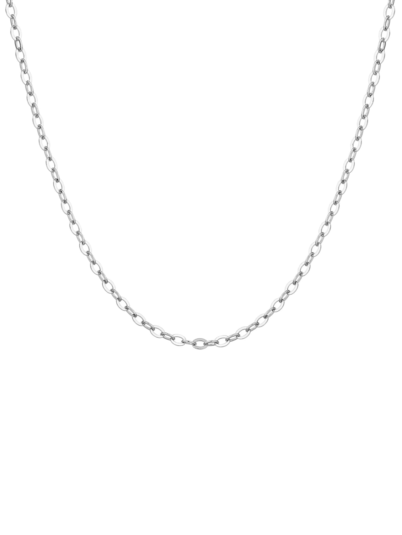 Fino ancla collar de plata con baño de rodio (45+5 cm) 1