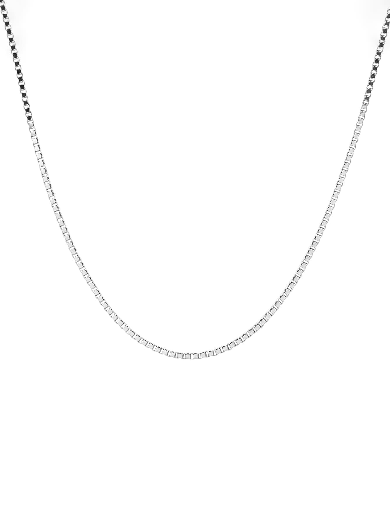 Fino cúbico collar de plata, con baño de rodio (45 cm) 1