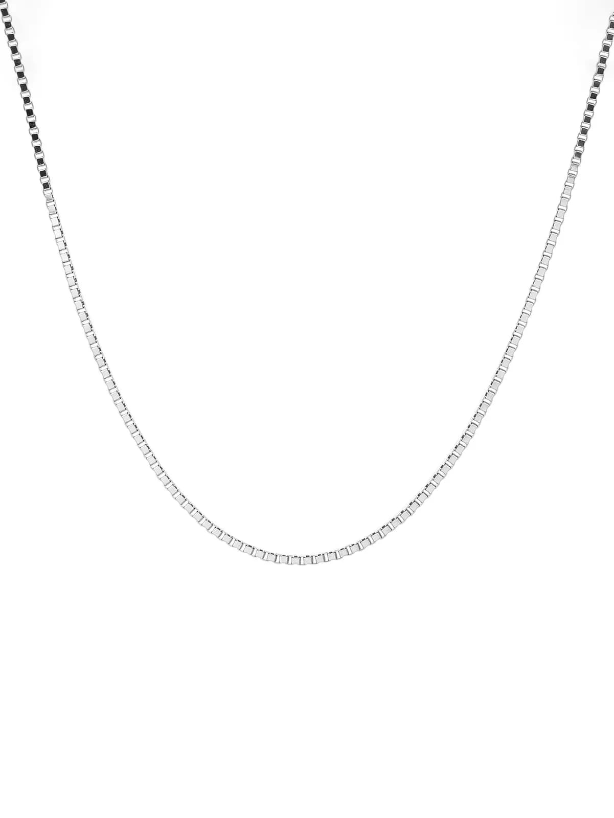 Dünne Halskette aus kubischem Silber, rhodiniert (45 cm) 1