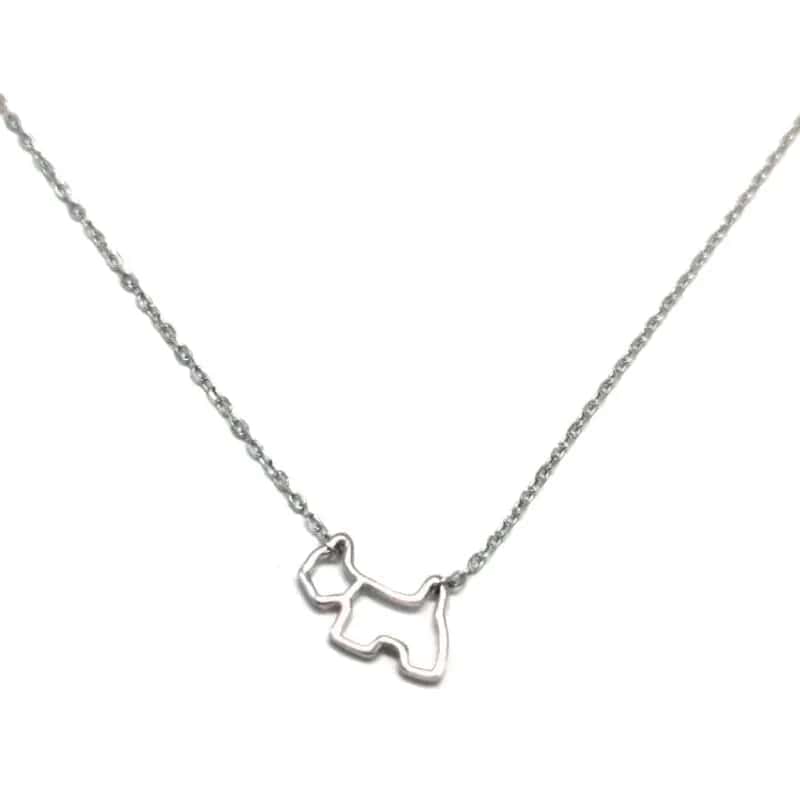 Silver chain with dog pendant