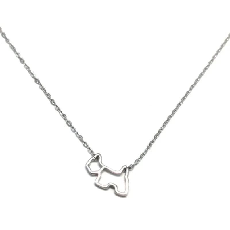 Silberne Kette mit Hund-Anhänger 1
