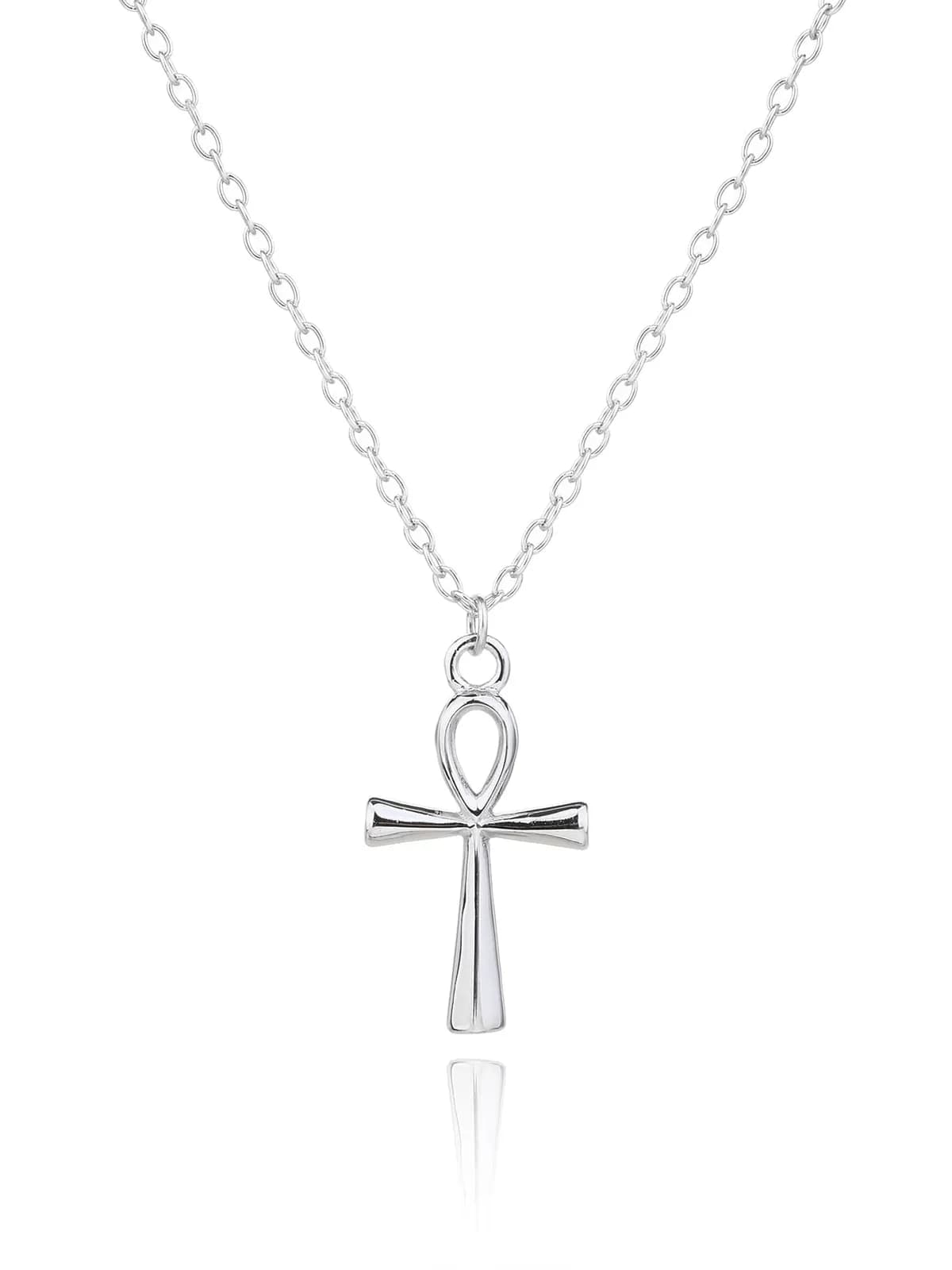 Silver Ankh cross necklace 1