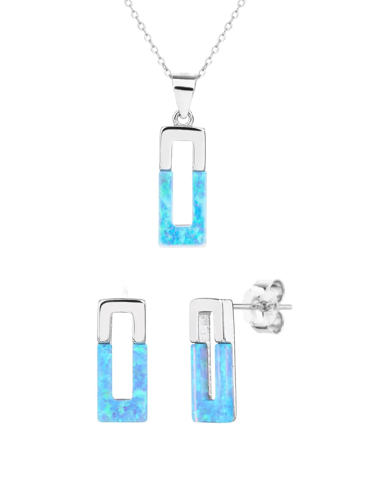 Light blue opal silver bezel set - a clean play of light 1