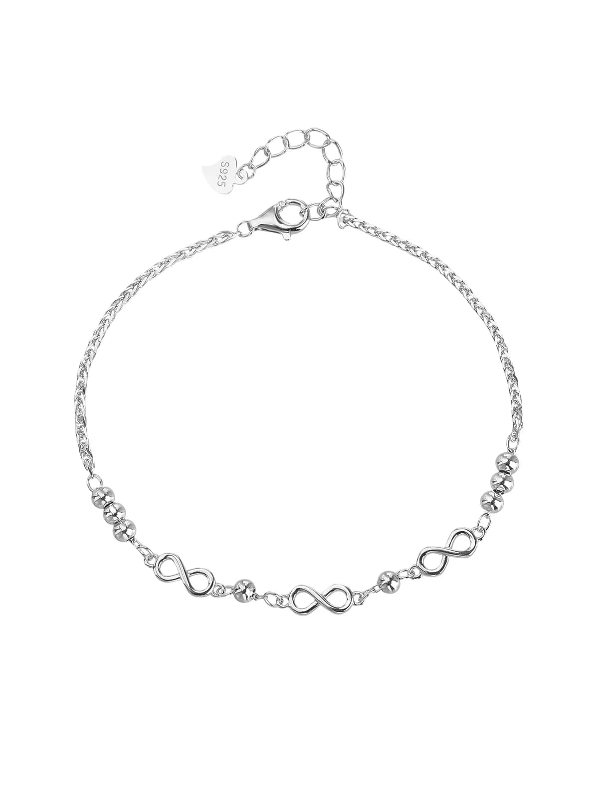 Armband aus 925er Silber in Endlosform, rhodiniert 1