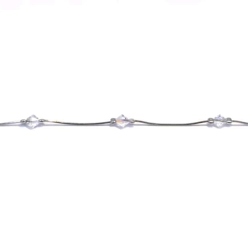 Silver rainbow stone anklet