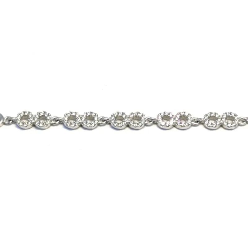 Silber Weißer Stein 8 Motiv Armband 1