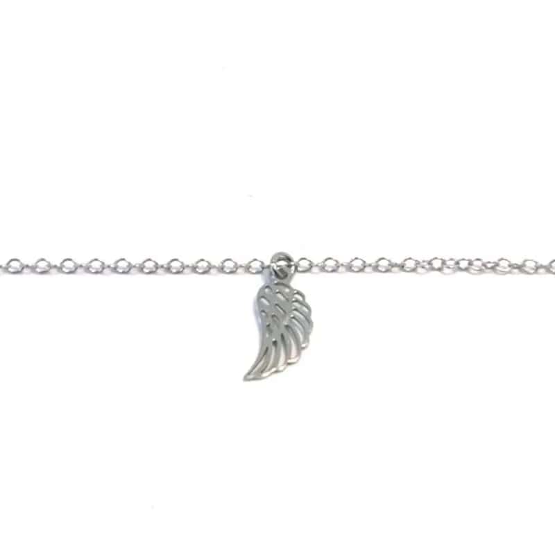 Silver angel wing anklet