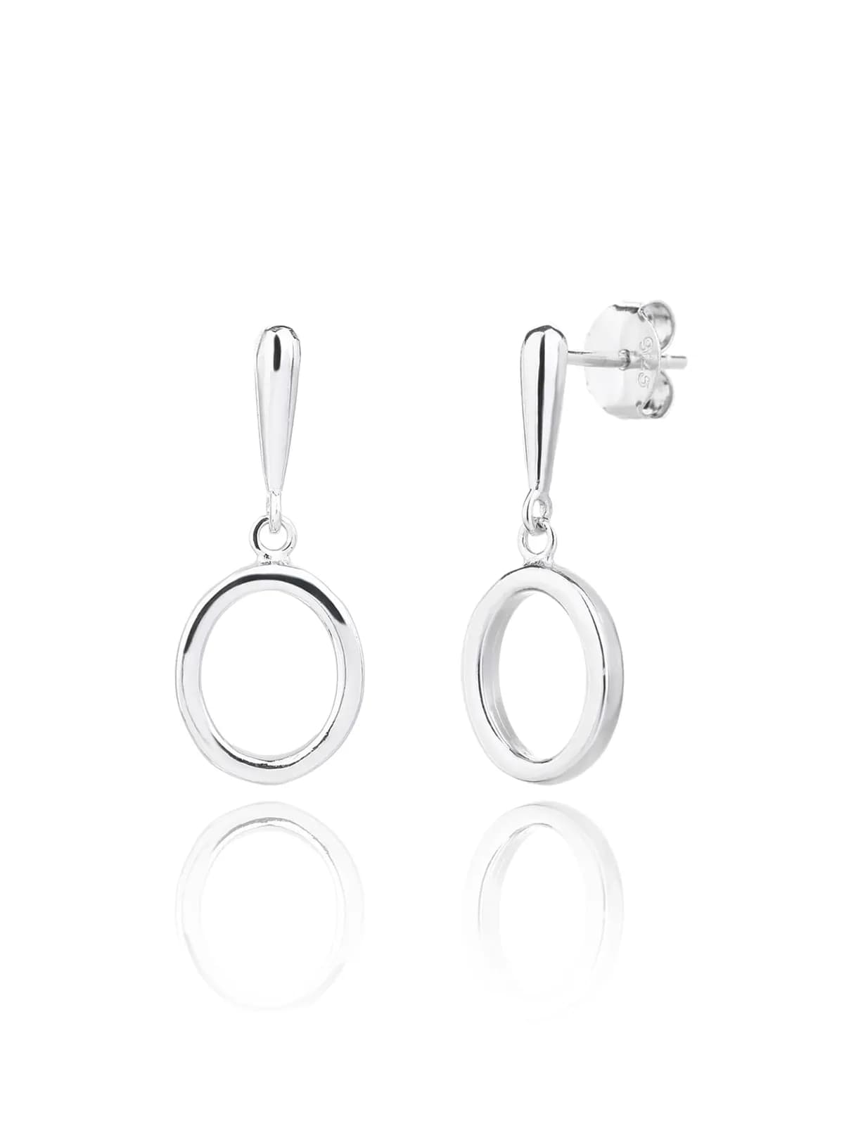 Silberne Design-Kreis-Ohrringe 1